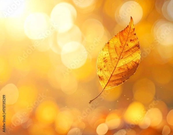 Fototapeta Loopable Autumn Leaf Falling Cinemagraph Background