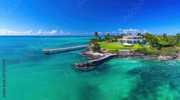 Fototapeta Additional luxury island homes for sale in the bahamas