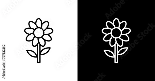 Obraz Sunflower Icon Set Multiple Style Collection