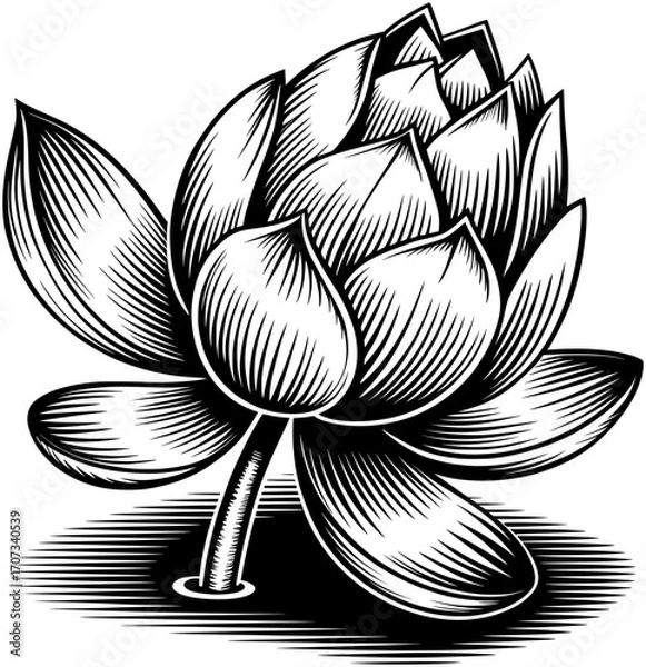 Obraz Single Lotus Vector SVG