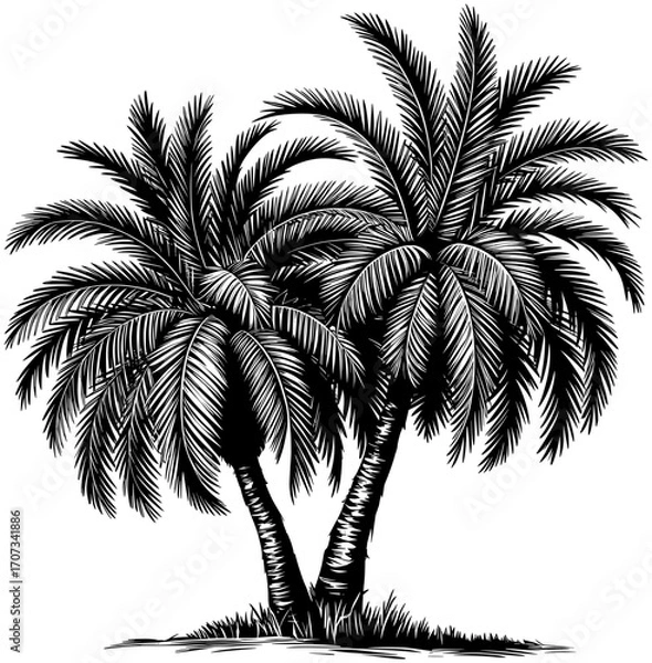 Obraz Dual Palm Vector SVG
