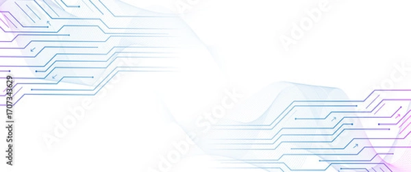 Fototapeta Vector creative idea banner concept for internet technology. Abstract tech network connection dots. Digital technology background.