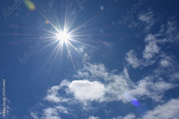 Obraz 太陽と青空と雲「空想・雲のモンスター」太陽の恵み、恩恵、残暑、紫外線、熱中症などのイメージ