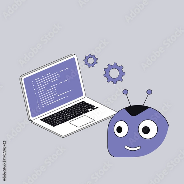 Obraz A clean and contemporary isometric illustration featuring geometric shapes and a vibrant color palette, perfect for digital or print applications.