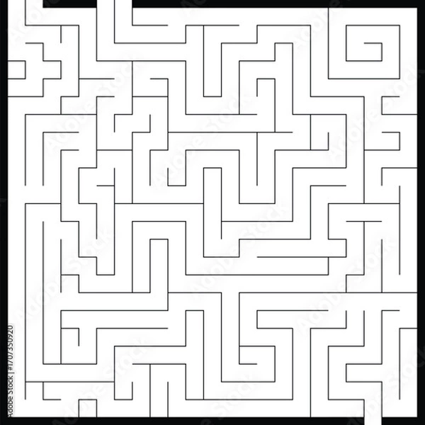 Fototapeta Find the right way. children puzzle games. difficulty level square maze games. labyrinth puzzles for development of intelligence in child and an adult