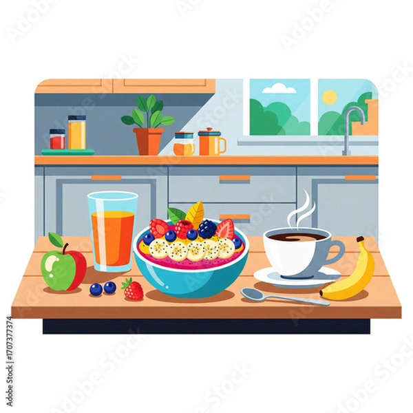 Fototapeta Healthy Breakfast Preparation