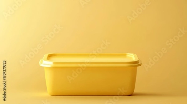 Fototapeta Butter or margarine container design template.  A simple, realistic outline drawing with space for text.
