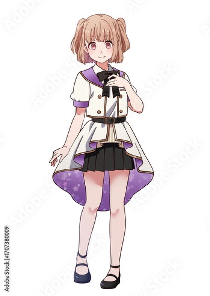 Fototapeta アイドル衣装を着たかわいいハーフツインテールの女の子
