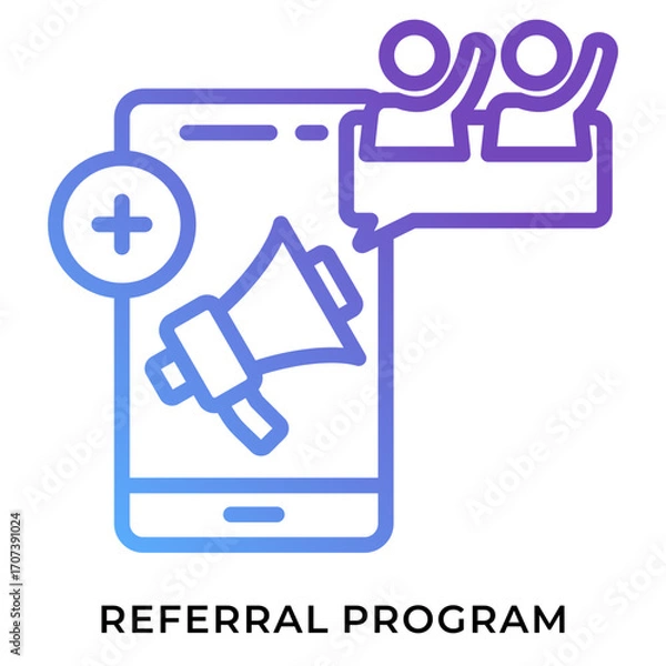 Fototapeta Purple Gradient Referral Program Icon