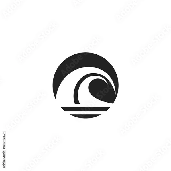 Obraz logo, waves, water, background, white, vector, nature, river