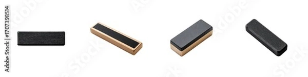 Fototapeta Set of chalkboard eraser isolated on transparent background