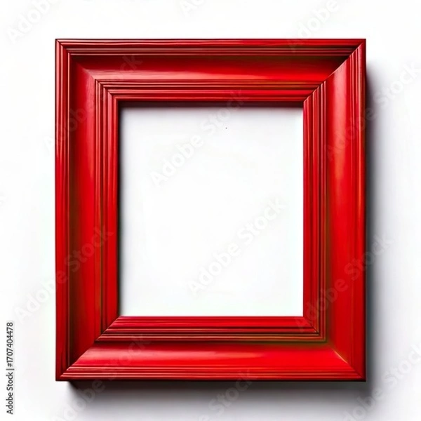 Obraz Red square picture frame against white background