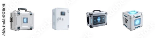 Fototapeta Set of AI device box isolated on transparent background