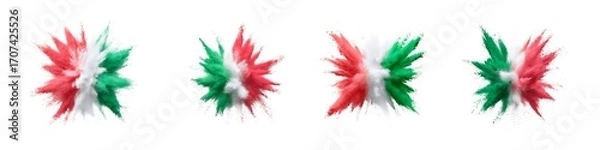 Fototapeta Set of Italy powder burst isolated on transparent background