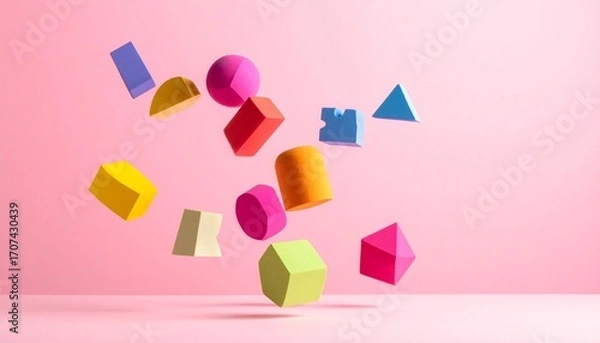 Fototapeta colorful blocks on the white 