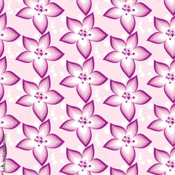 Fototapeta seamless pattern with pink flowers