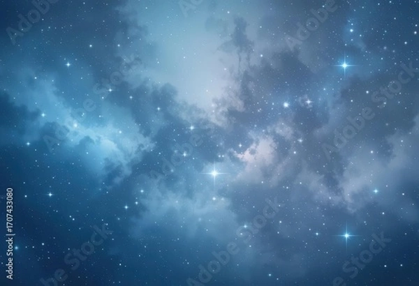 Fototapeta Soft Starfield  A Gentle and Hazy Blue Sky