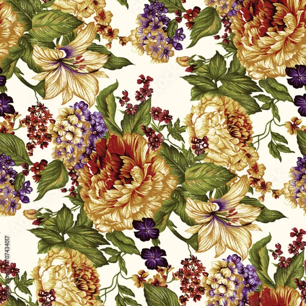 Fototapeta seamless pattern with flowers