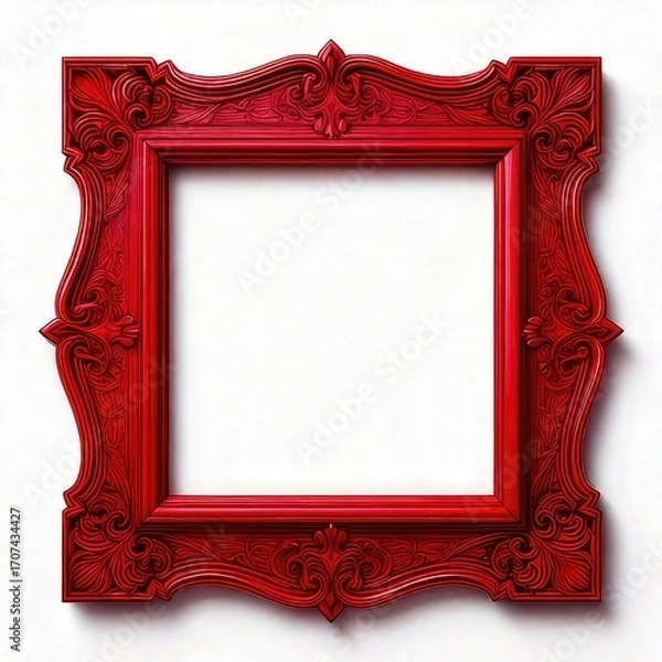 Obraz Red ornate square picture frame