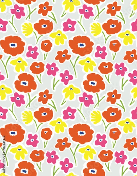 Fototapeta seamless pattern with flowers