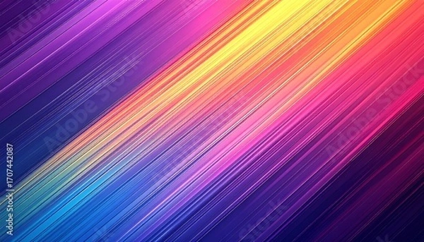 Fototapeta Vibrant diagonal stripes of colorful light