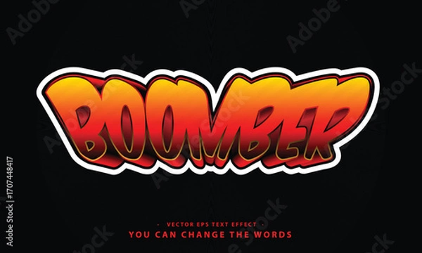 Fototapeta Bomber Comic Text Style - Editable Vector Text Effect