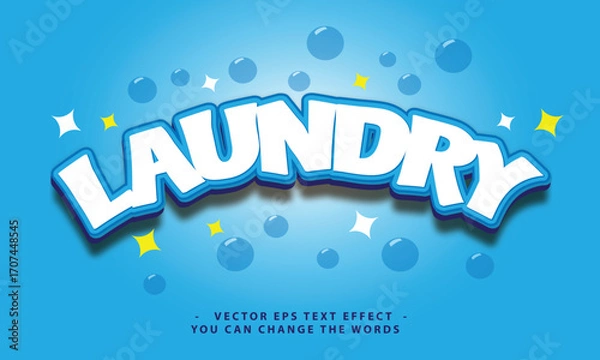 Fototapeta Laundry Text Effect - Clean and Fun Editable Vector Design