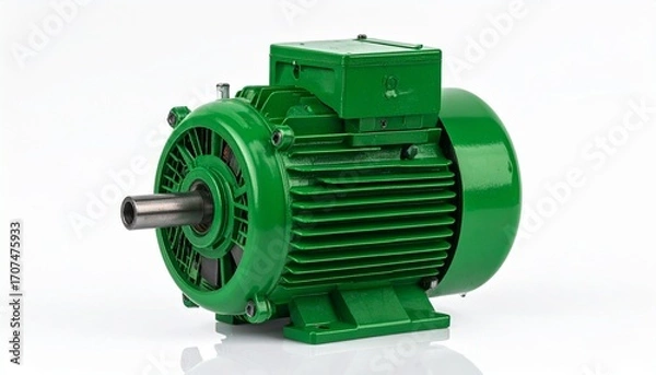 Obraz green engine isolated on white background