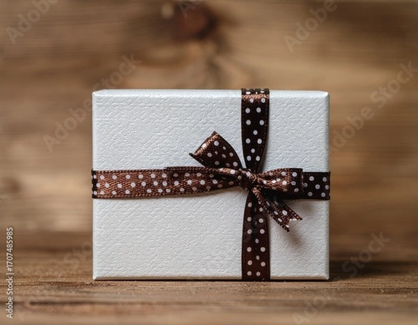 Obraz ブラウンリボンのプレゼントボックス