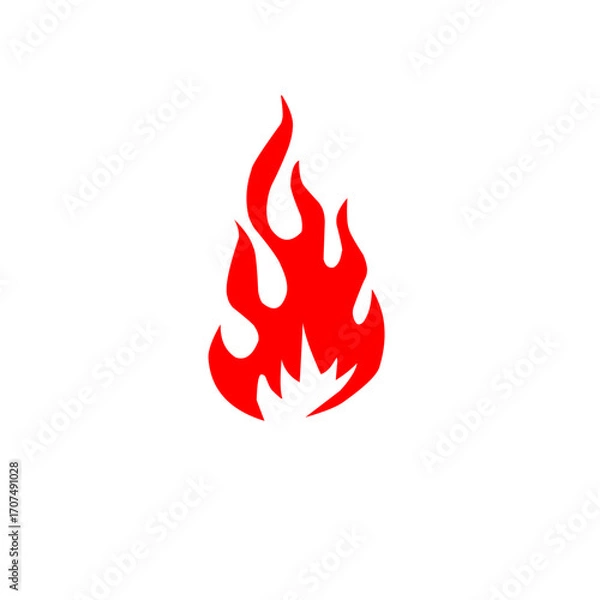 Fototapeta Minimalist Red Flame Icon