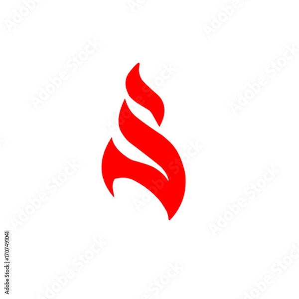 Fototapeta Minimalist Red Flame Icon