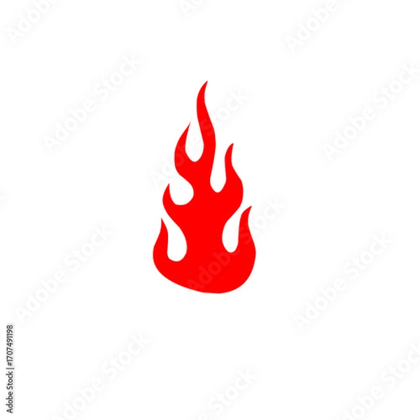 Fototapeta Minimalist Red Flame Icon