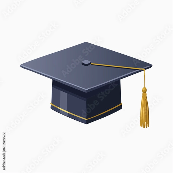 Fototapeta Minimalist Academic Cap Icon Illustration in Vector Format
