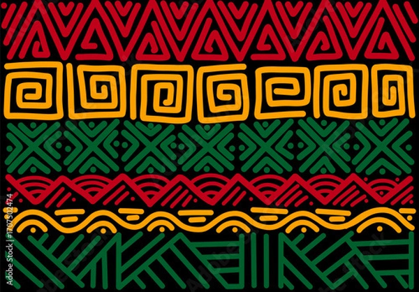 Obraz Ethnic handmade ornament, seamless pattern