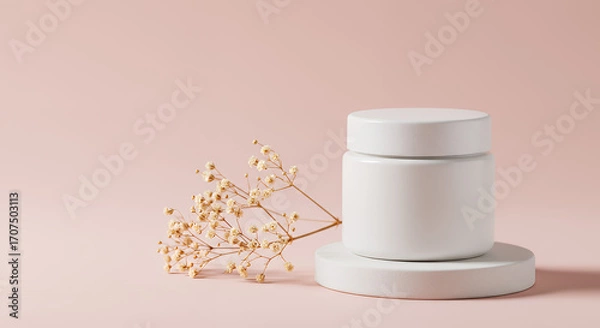 Obraz plastic white cream bottle Mockup