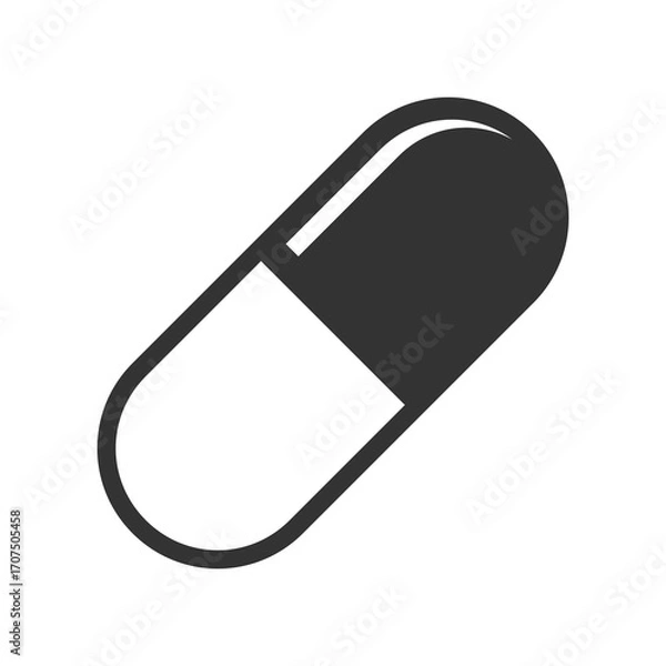 Fototapeta Pill long icon isolated on transparent background