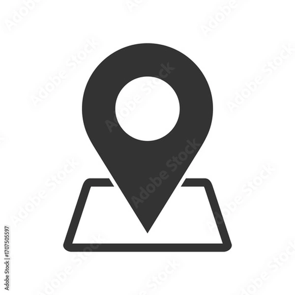 Obraz Location with map icon isolated on transparent background