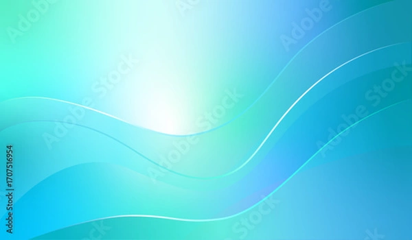 Fototapeta Abstract dynamic blue turquoise gradient background	
