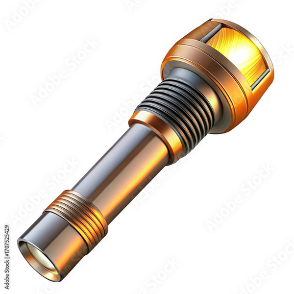 Fototapeta flashlight isolated on white background