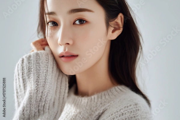 Obraz 여성 모델 얼굴 클로즈업