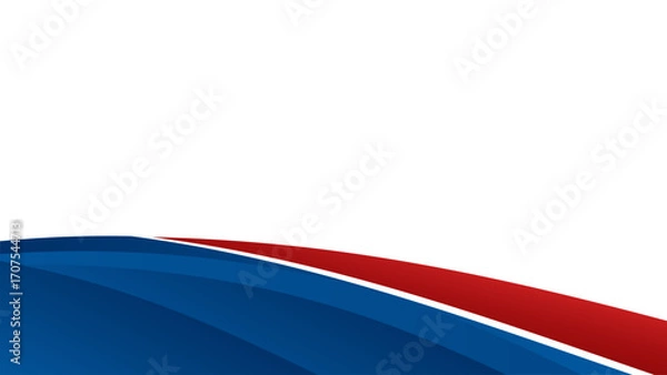 Fototapeta modern red and blue wave design. modern corporate presentation background. flowing red and blue shapes on white