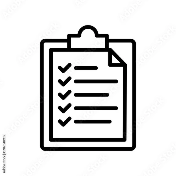 Obraz Report Icon Vector Illustration Line Version