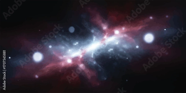 Fototapeta Abstract Dark Sky with Hints of Purple and White Clouds