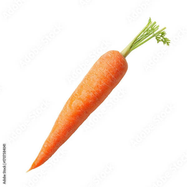 Obraz Single orange carrot, top view