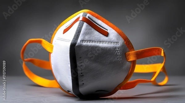 Fototapeta High-Quality Protective Face Mask on a Simple Gray Background