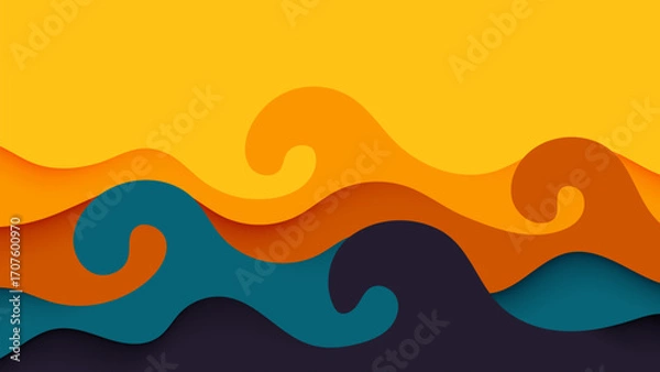 Fototapeta Abstract colorful vector background with wavy pattern and vibrant design