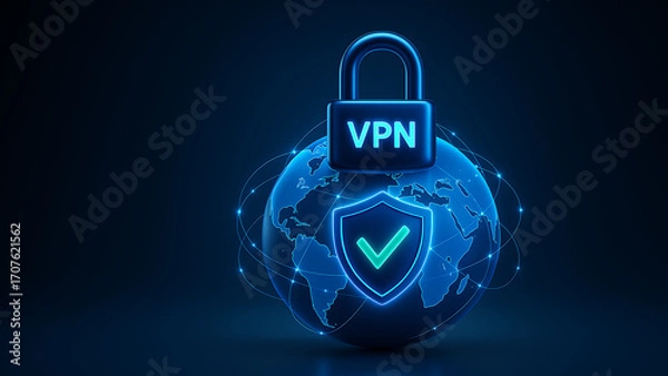 Obraz VPN Security Globe — Global Internet Protection