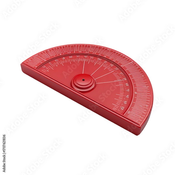 Fototapeta Red protractor, measuring tool