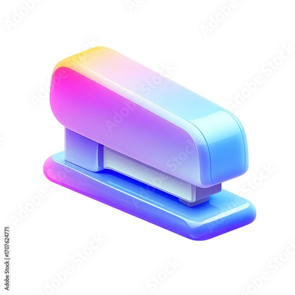 Fototapeta Colorful 3D stapler icon