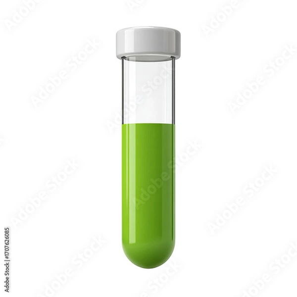 Fototapeta Clear test tube with green liquid